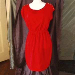 Soprano red Grecian style gather waist red dress s